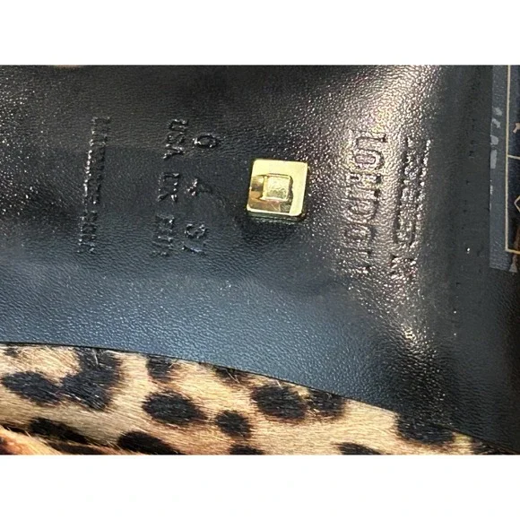 KAT MACONIE Lydia Leopard Pointed Toe Pumps Size 6 Gold Chain Heels Black Brown - Picture 8 of 9